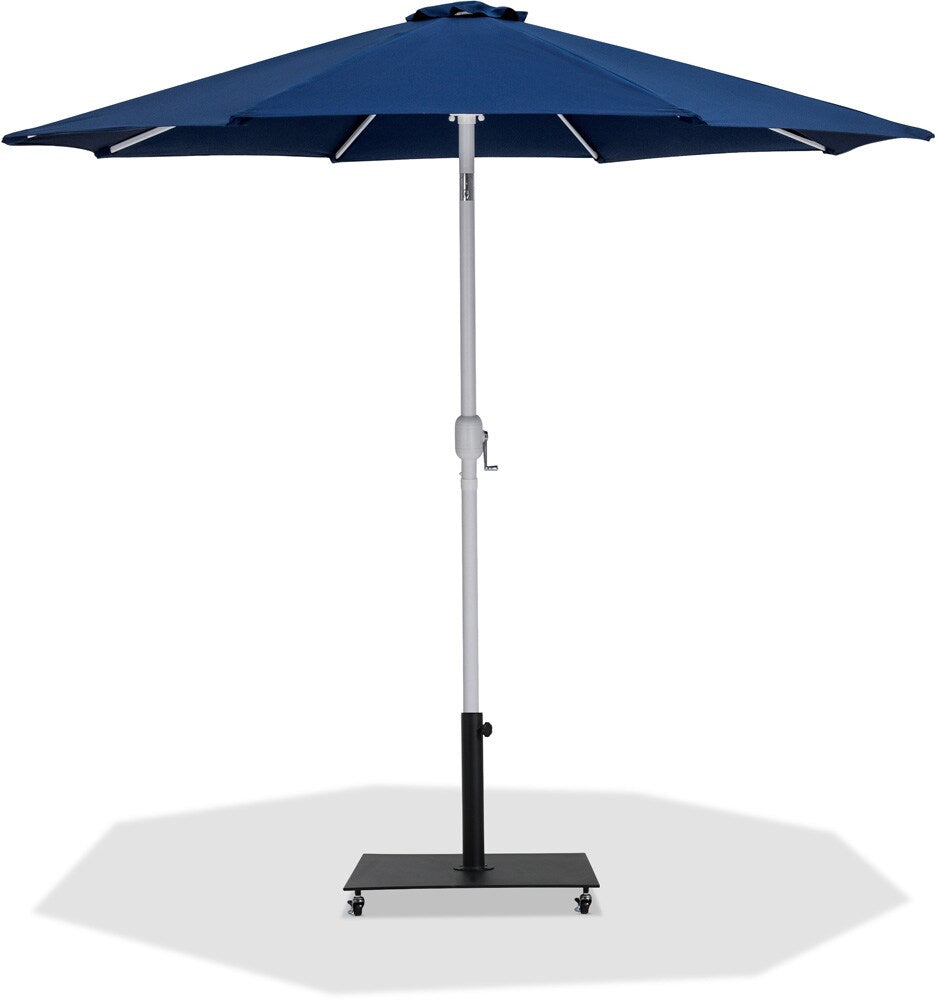 Meridian Furniture - Fiji Navy Fabric / Matte Black Aluminum Patio Umbrella with Base Sets - 55015Navy-AB veiw 1