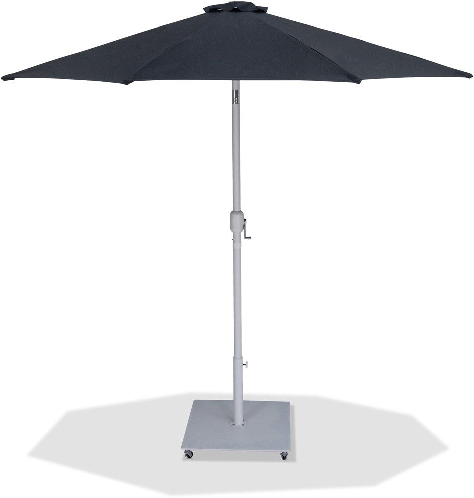 Meridian Furniture - Fiji Black Fabric / Matte White Aluminum Patio Umbrella with Base Sets - 55015Black-AW veiw 1