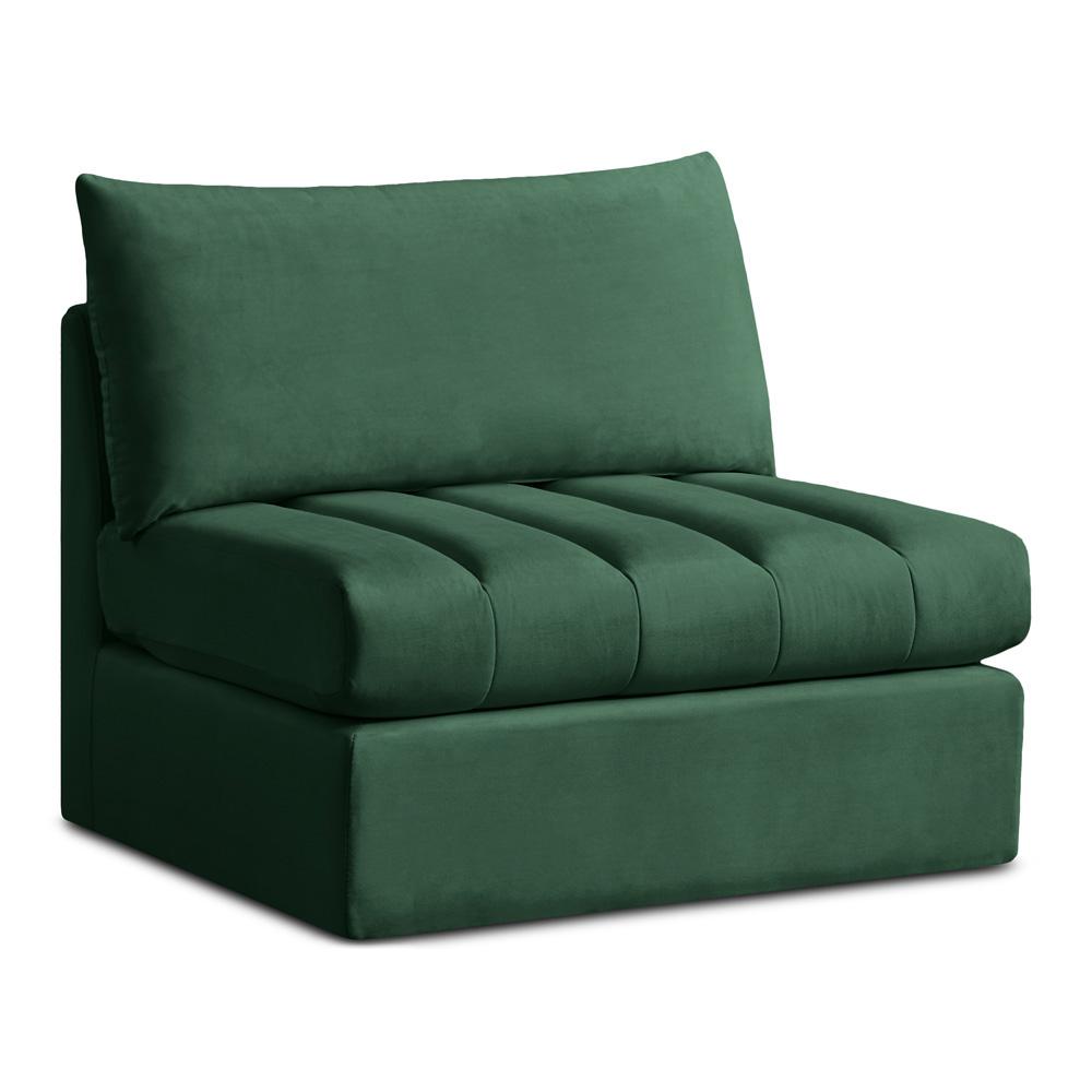 Meridian Furniture - Jacob Green Velvet Armless - 649Green-Armless veiw 1