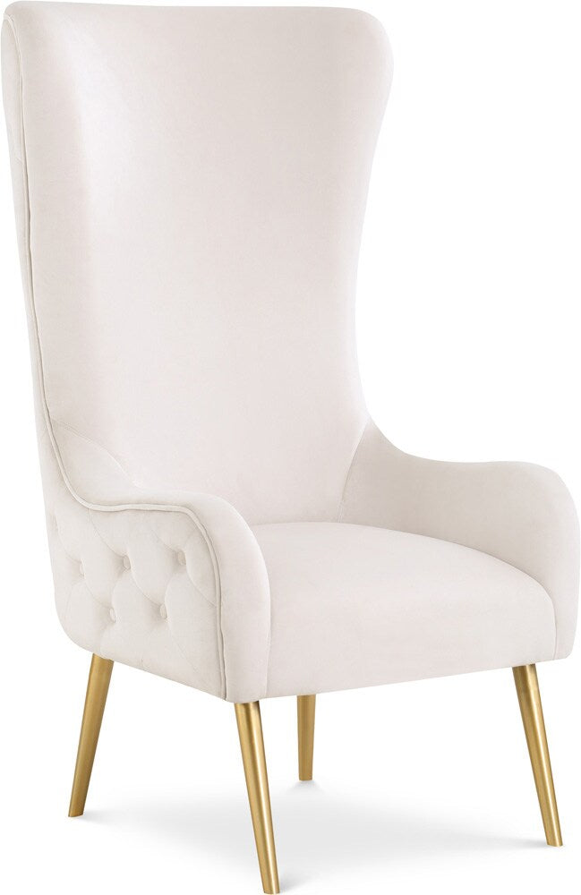 Meridian Furniture - Alexander Cream Velvet Accent Chair - 536Cream veiw 1