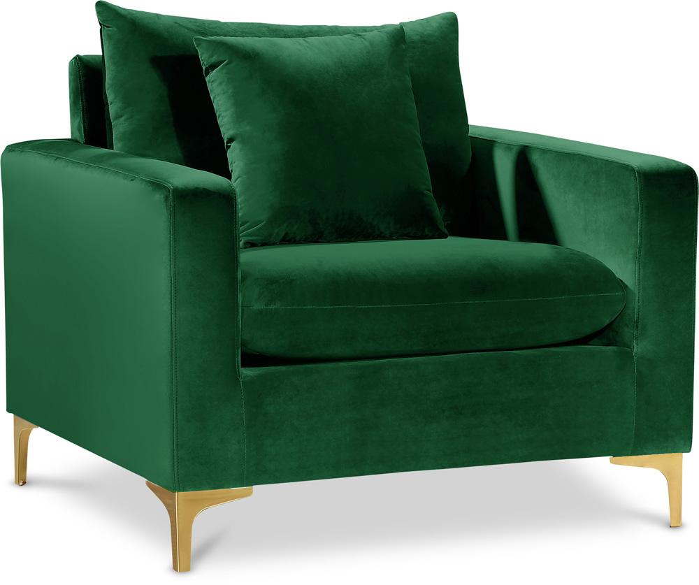Meridian Furniture - Naomi Green Velvet Chair - 633Green-C veiw 1