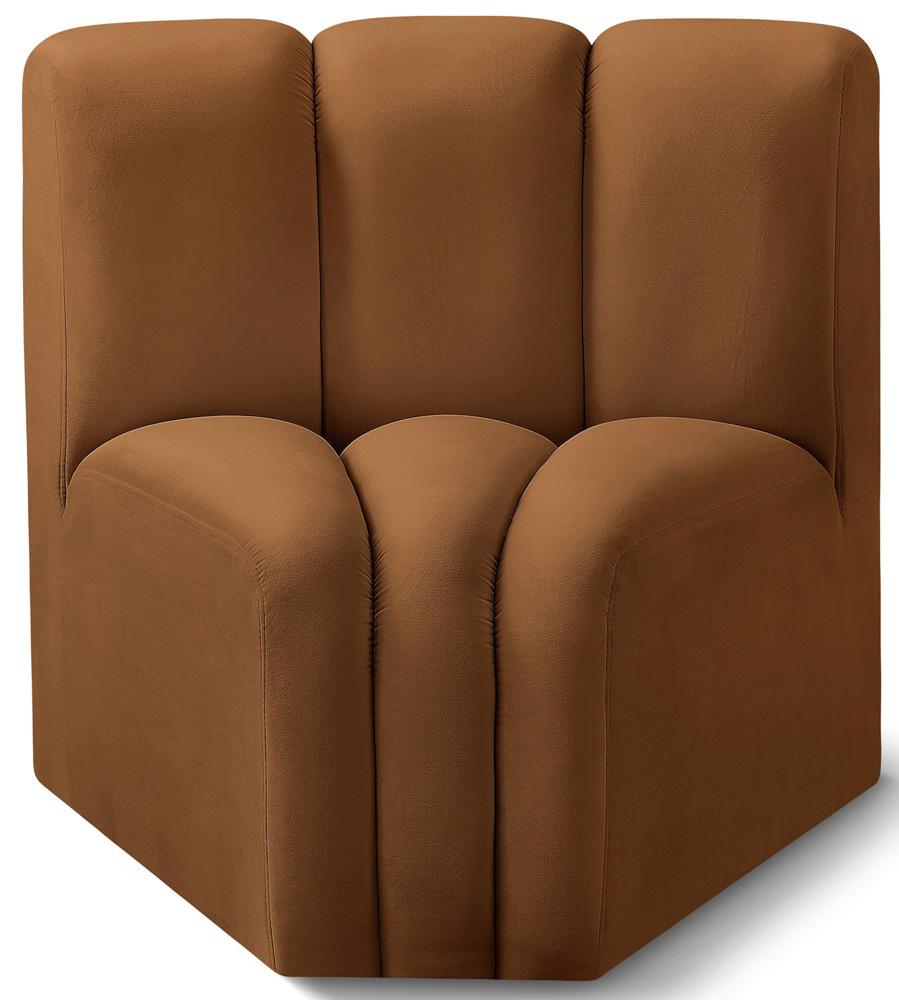 Meridian Furniture - Arc Saddle Velvet Curved Corner - 103Saddle-CC veiw 1