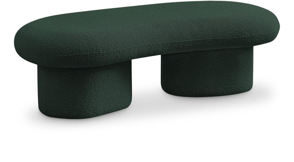Meridian Furniture - Luka Green Boucle Fabric Bench - 120Green veiw 1