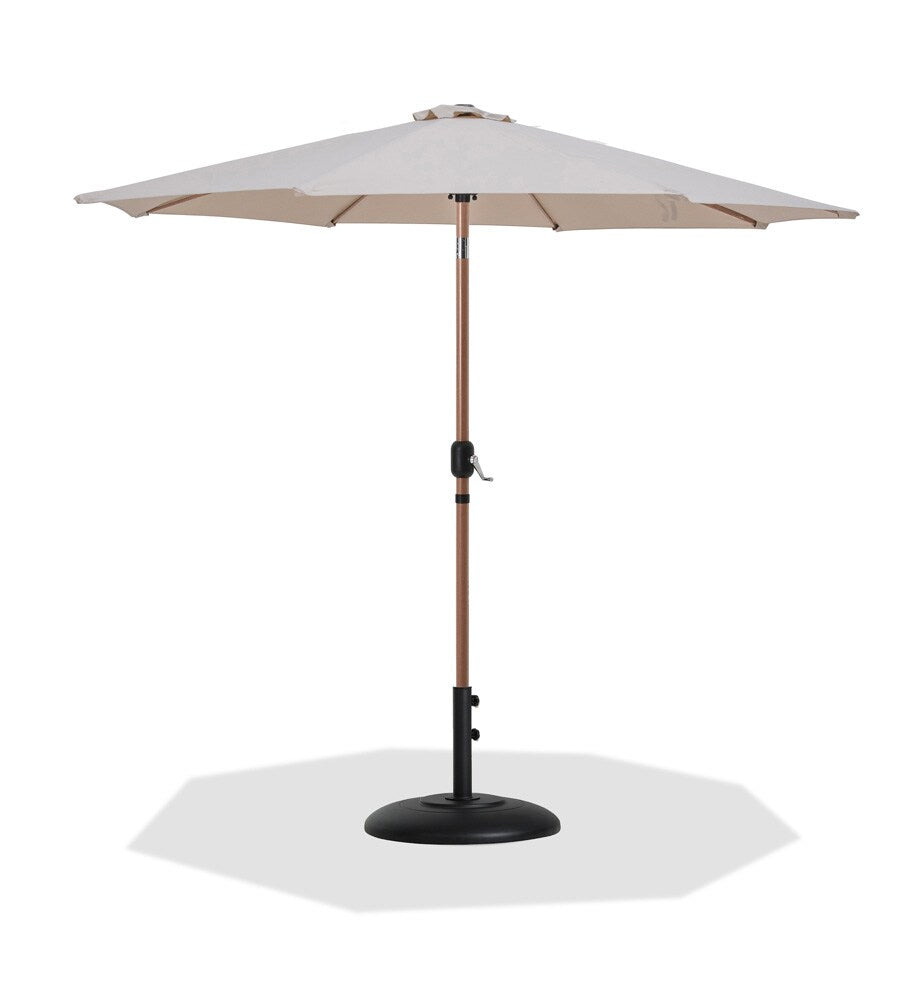 Meridian Furniture - Fiji Beige Fabric / Matte Black Aluminum Patio Umbrella with Base Sets - 55014Beige-BB veiw 1