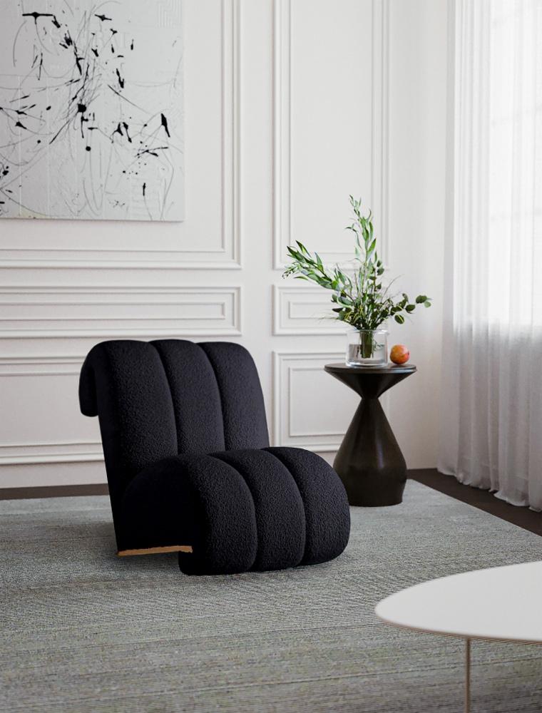Meridian Furniture - Swoon Black Faux Sheepskin Accent Chair - 571Black veiw 5