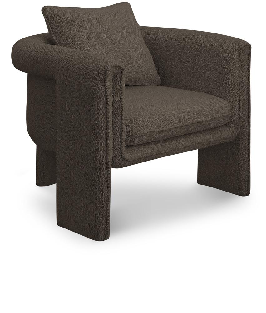 Meridian Furniture - Stylus Brown Boucle Fabric Accent Chair - 425Brown veiw 1