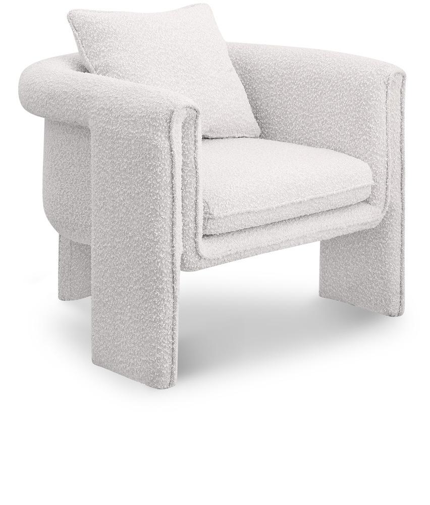 Meridian Furniture - Stylus Cream Boucle Fabric Accent Chair - 425Cream veiw 1