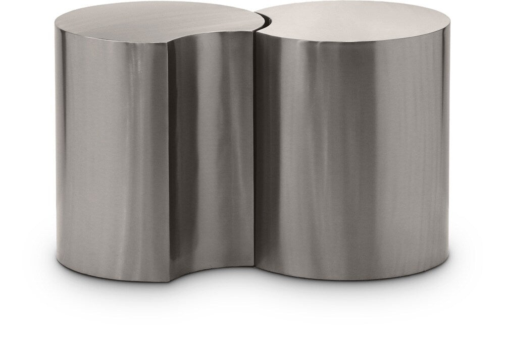 Meridian Furniture - Dimple Silver End Table - 2Pc - 99081Silver-2D veiw 1