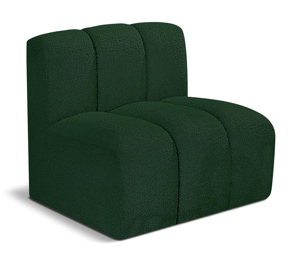Meridian Furniture - Arc Green Boucle Fabric Straight Chair - 102Green-ST veiw 1