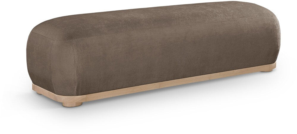 Meridian Furniture - Calum Brown Chenille Fabric Bench - 22087Brown veiw 1