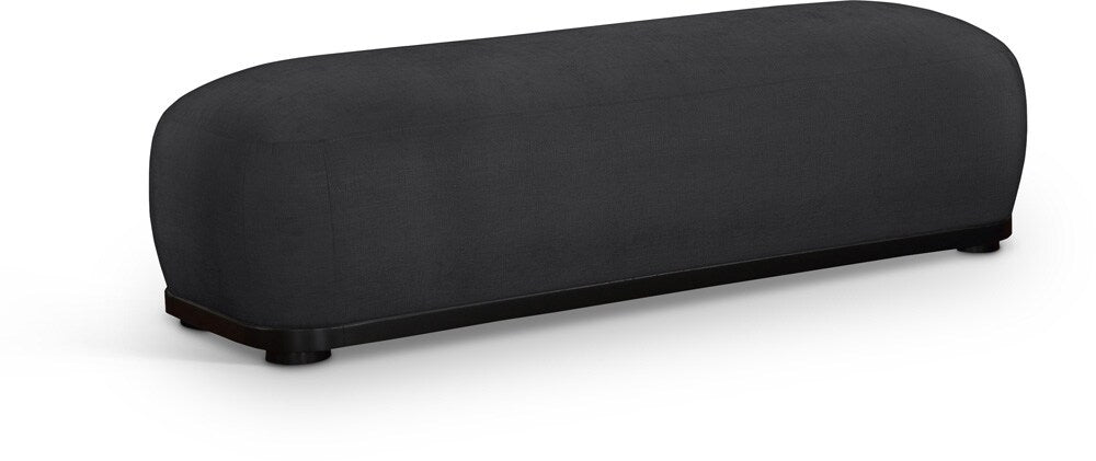 Meridian Furniture - Calum Black Chenille Fabric Bench - 22088Black veiw 1