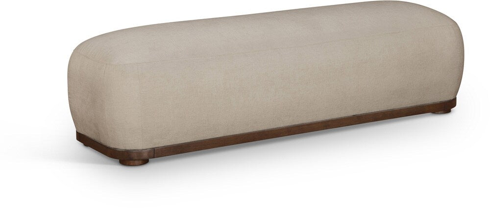 Meridian Furniture - Calum Beige Chenille Fabric Bench - 22089Beige veiw 1