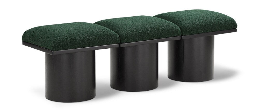 Meridian Furniture - Pavilion Green Boucle Fabric Bench - 3Pc - 466Green-3A veiw 1