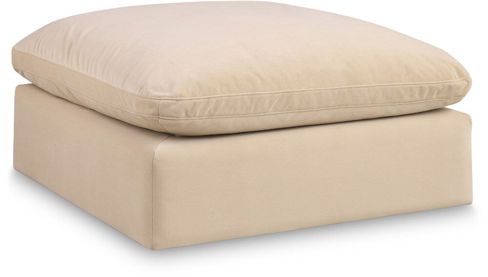 Meridian Furniture - Comfy Beige Velvet Modular Ottoman - 189Beige-Ott veiw 1