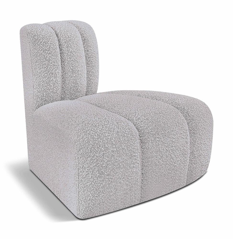 Meridian Furniture - Arc Grey Boucle Fabric Reverse Corner - 102Grey-RC veiw 1