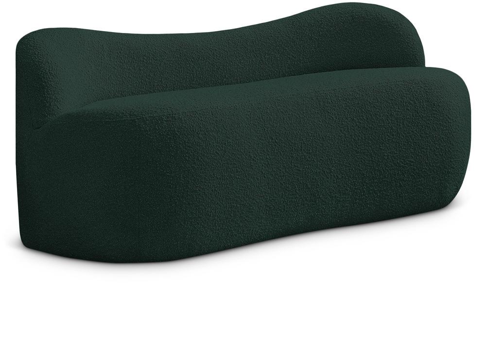 Meridian Furniture - Flair Green Boucle Fabric Bench - 119Green veiw 1