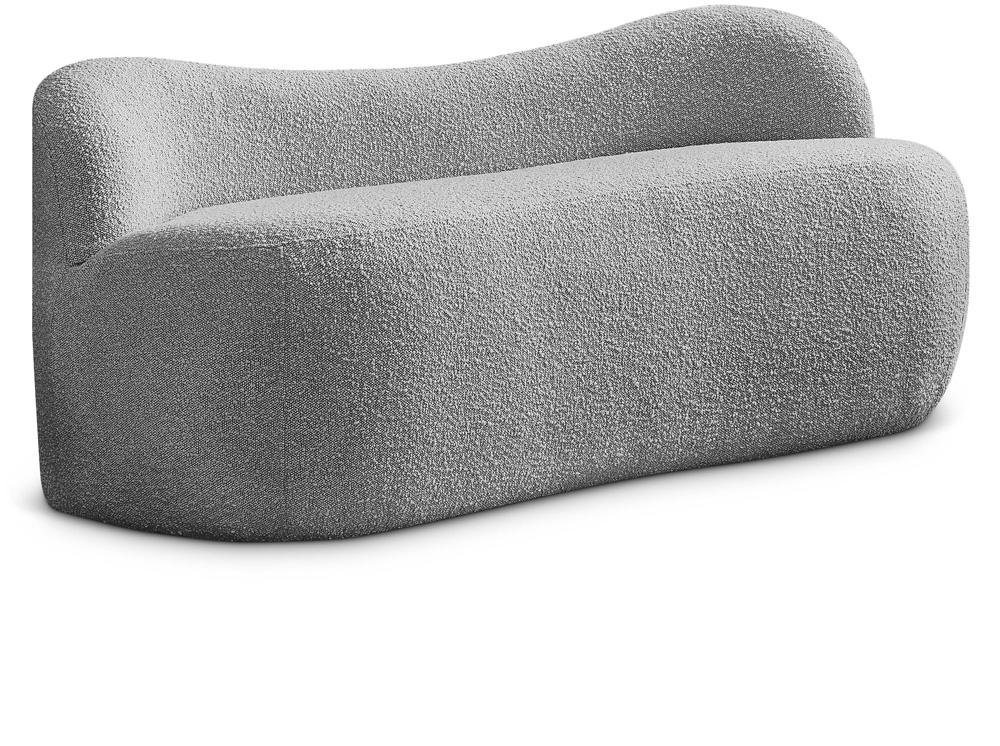 Meridian Furniture - Flair Grey Boucle Fabric Bench - 119Grey veiw 1