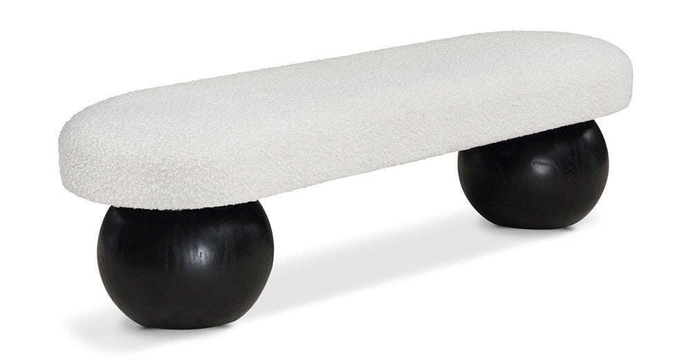 Meridian Furniture - Bowie Cream Bench - 22043Cream veiw 1