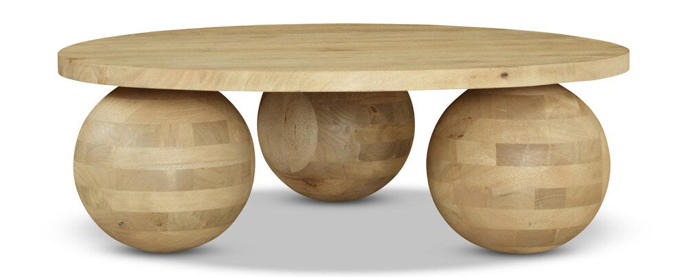 Meridian Furniture - Spherical Natural Oak Coffee Table - 277Oak-CT veiw 1
