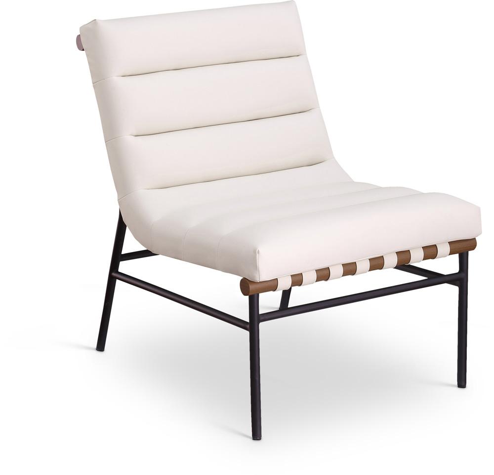 Meridian Furniture - Burke Cream Vegan Leather Accent Chair - 416Cream veiw 1