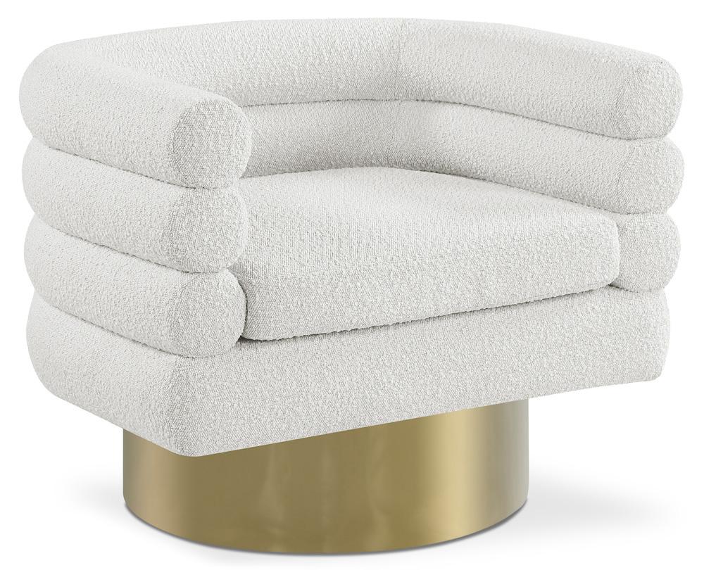 Meridian Furniture - Tessa Cream Boucle Fabric Accent Chair - 544Cream veiw 1