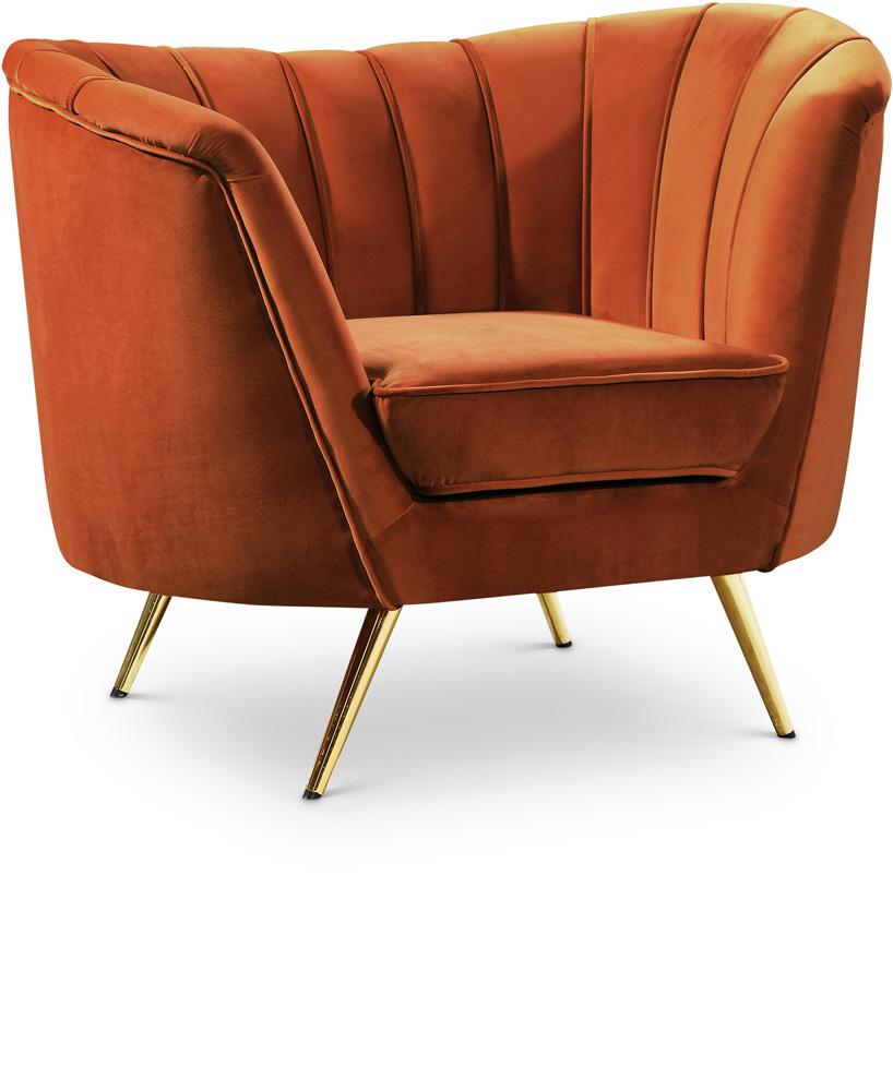 Meridian Furniture - Margo Cognac Velvet Chair - 622Cognac-C veiw 1