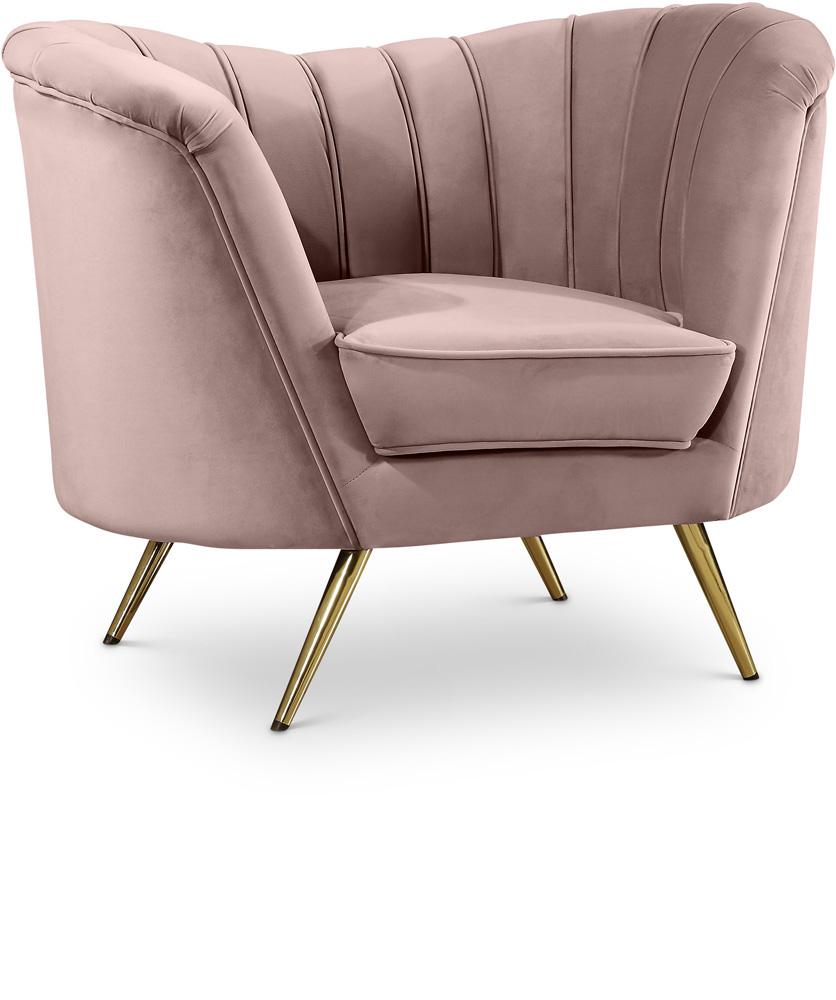 Meridian Furniture - Margo Pink Velvet Chair - 622Pink-C veiw 1