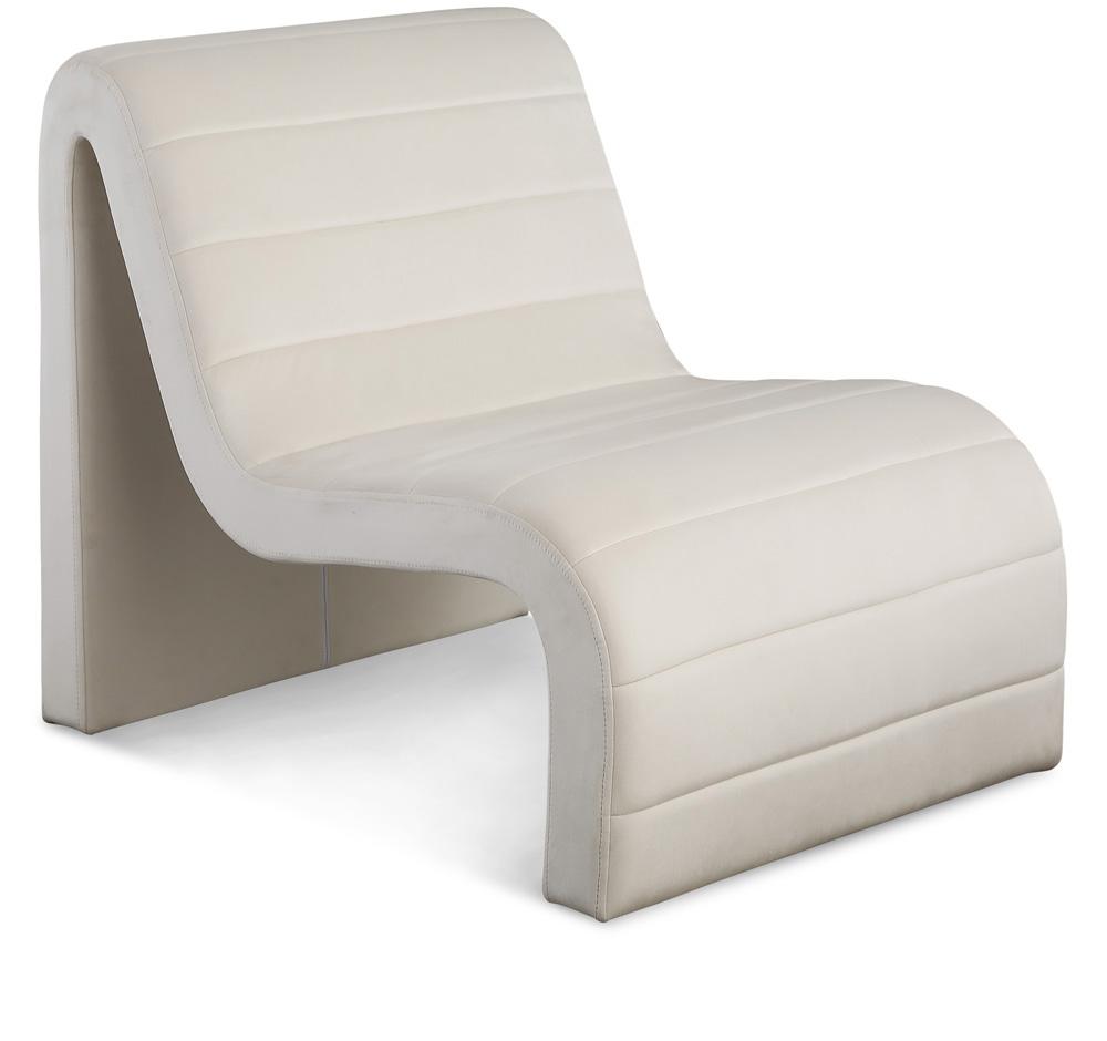 Meridian Furniture - Ivy Cream Velvet Accent Chair - 403Cream veiw 1