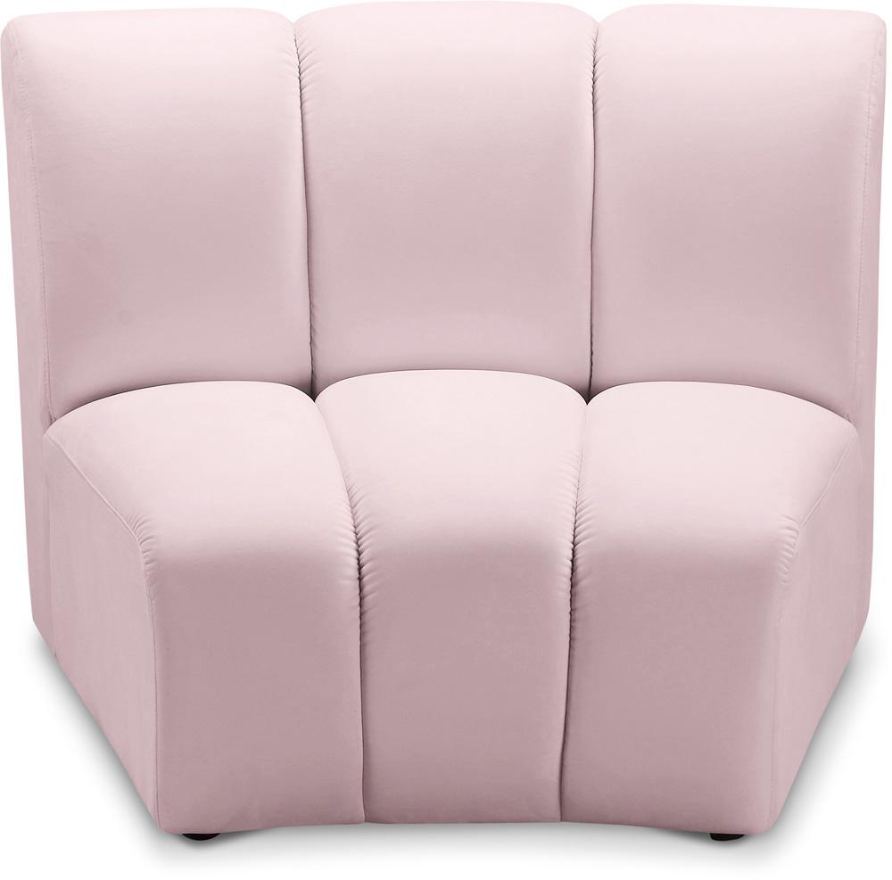 Meridian Furniture - Infinity Pink Velvet Modular Chair - 638Pink-C veiw 1