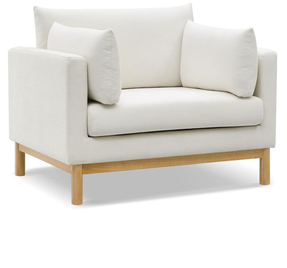 Meridian Furniture - Langham Cream Linen Textured Fabric Chair - 157Cream-C veiw 1