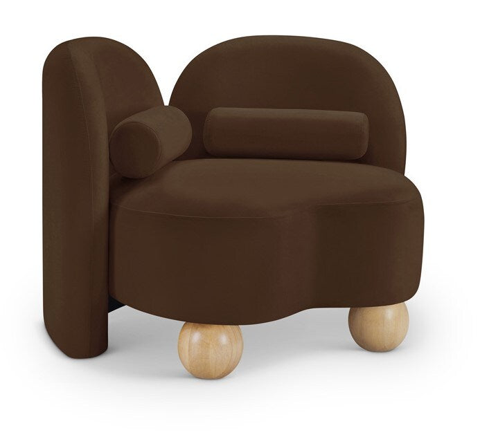 Meridian Furniture - Daphne Brown Velvet Chair - 44002Brown-C veiw 1