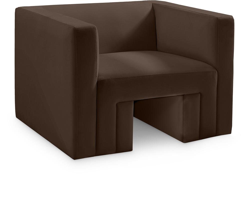 Meridian Furniture - Henson Brown Velvet Chair - 665Brown-C veiw 1