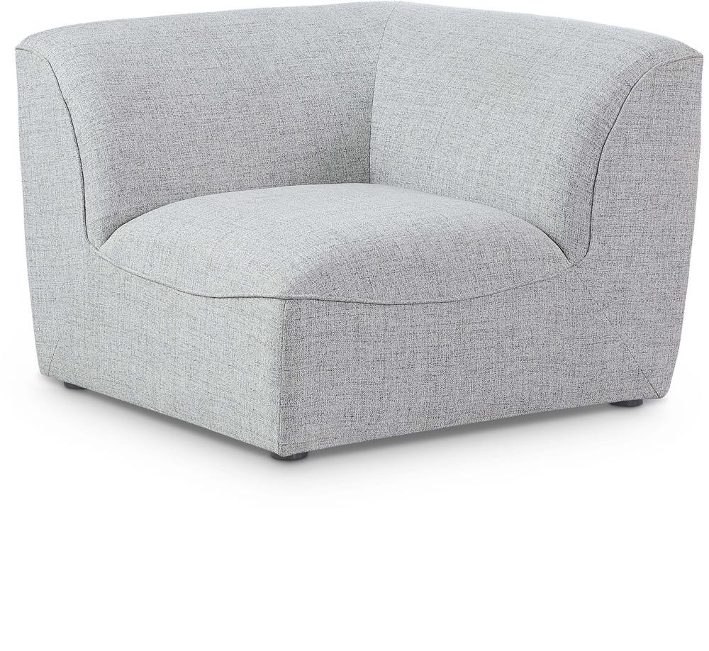 Meridian Furniture - Miramar Grey Durable Linen Textured Corner - 683Grey-Corner veiw 1