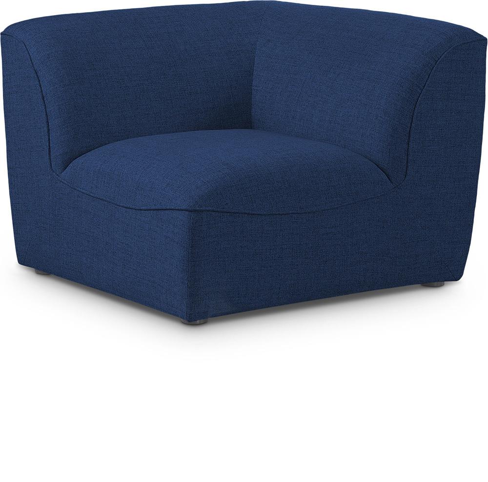 Meridian Furniture - Miramar Navy Durable Linen Textured Corner - 683Navy-Corner veiw 1