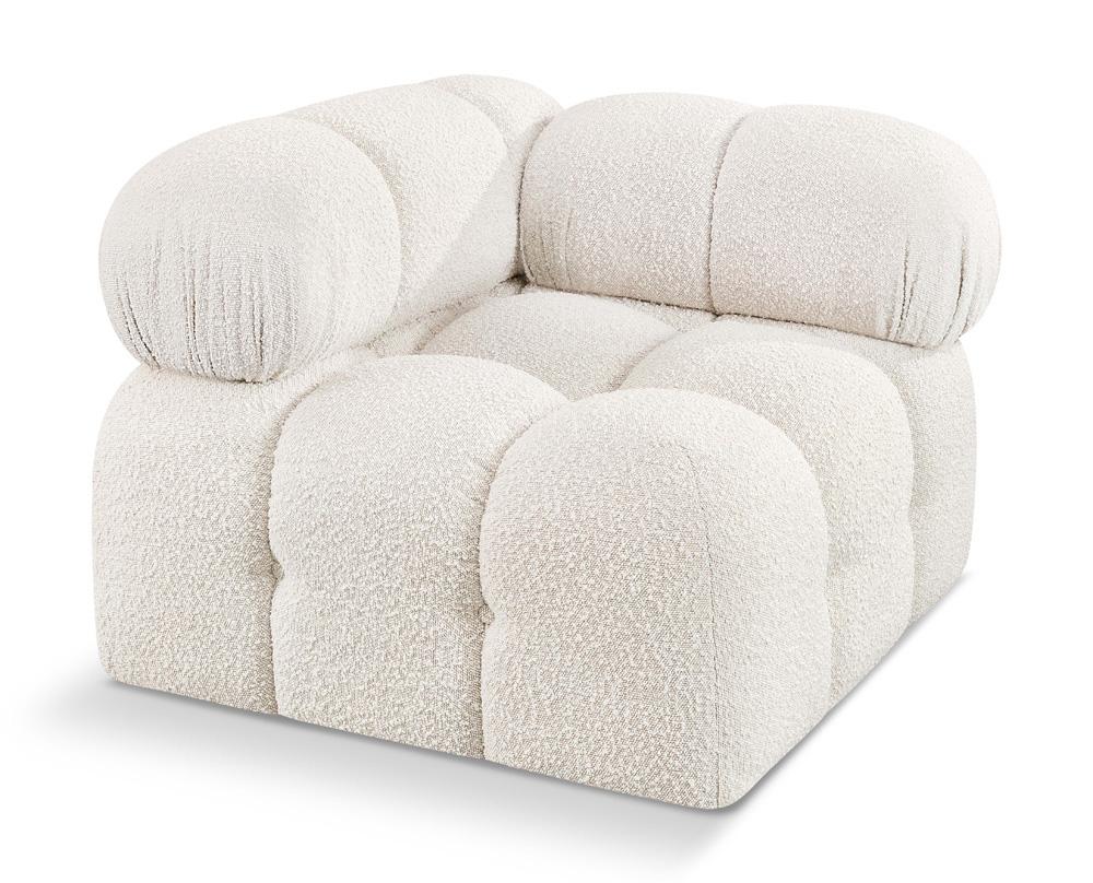 Meridian Furniture - Ames Cream Boucle Fabric Corner - 611Cream-Corner veiw 1