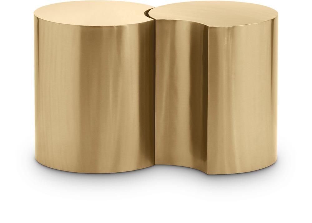 Meridian Furniture - Dimple Gold End Table - 2Pc - 99081Gold-2E veiw 1