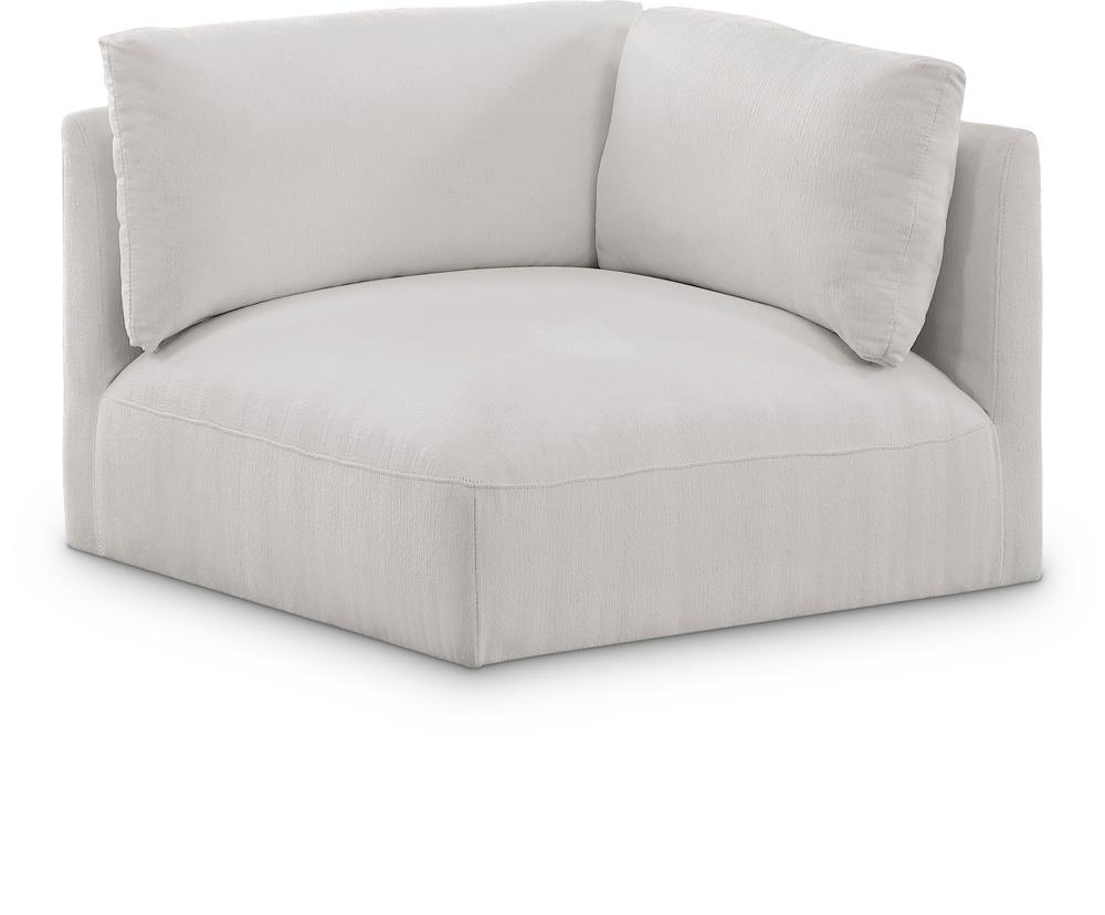 Meridian Furniture - Ease Cream Polyester Fabric Corner - 696Cream-Corner veiw 1