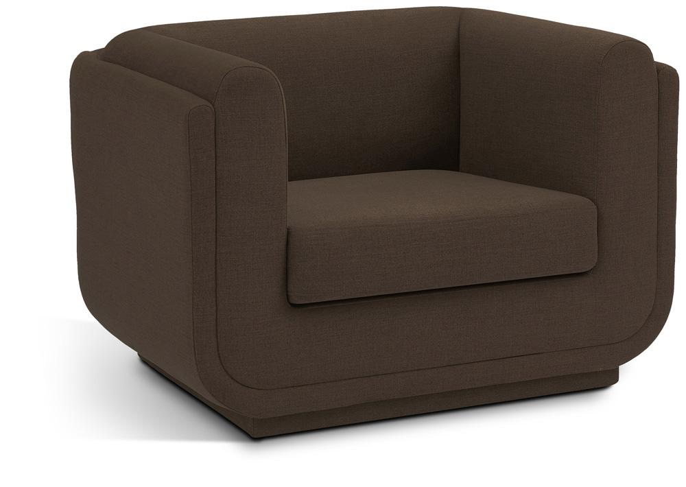 Meridian Furniture - Kimora Brown Linen Textured Fabric Chair - 151Brown-C veiw 1