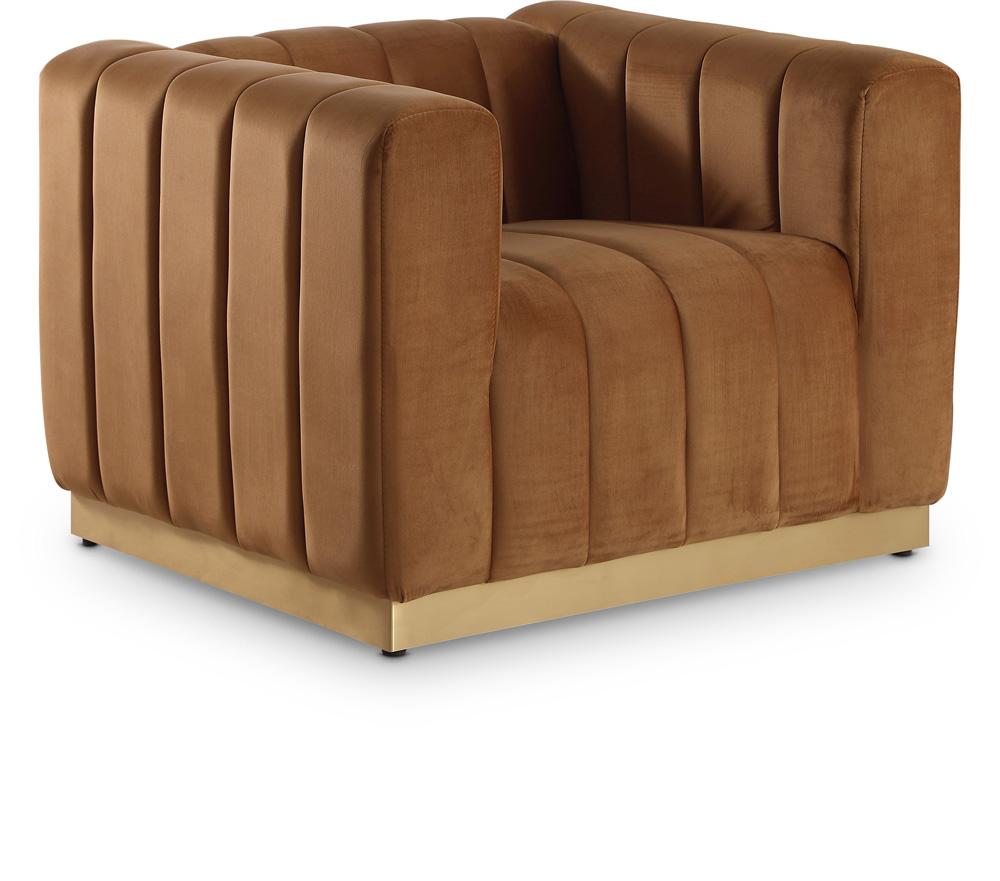 Meridian Furniture - Marlon Saddle Velvet Chair - 603Saddle-C veiw 1