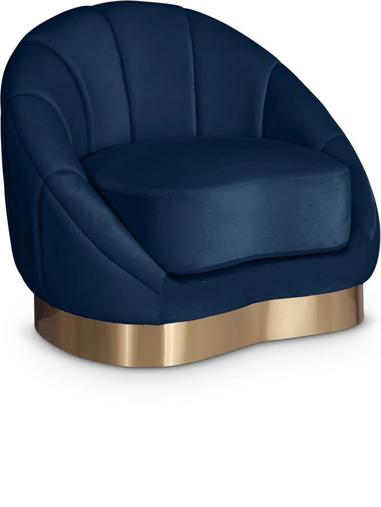 Meridian Furniture - Shelly Navy Velvet Chair - 623Navy-C veiw 1