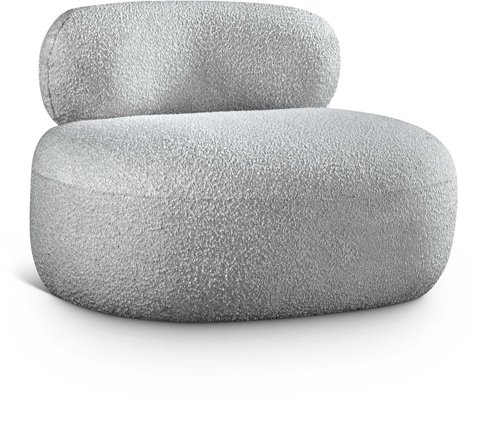 Meridian Furniture - Venti Grey Boucle Fabric Chair - 140Grey-C veiw 1