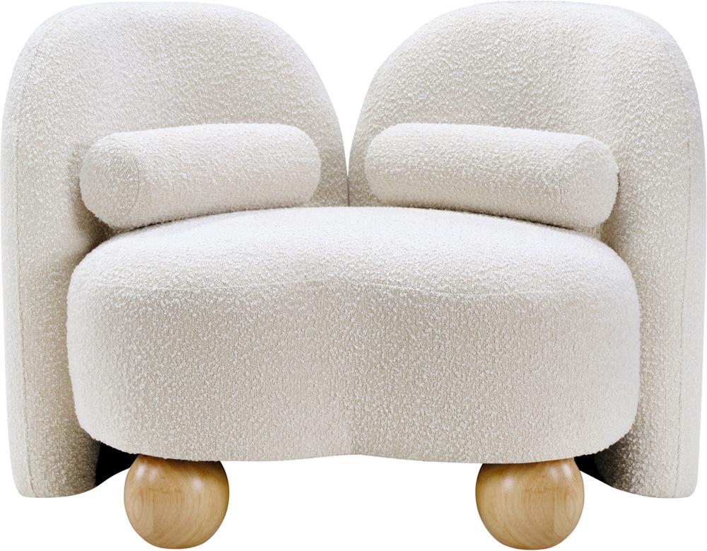 Meridian Furniture - Daphne Cream Boucle Fabric Chair - 44003Cream-C veiw 1