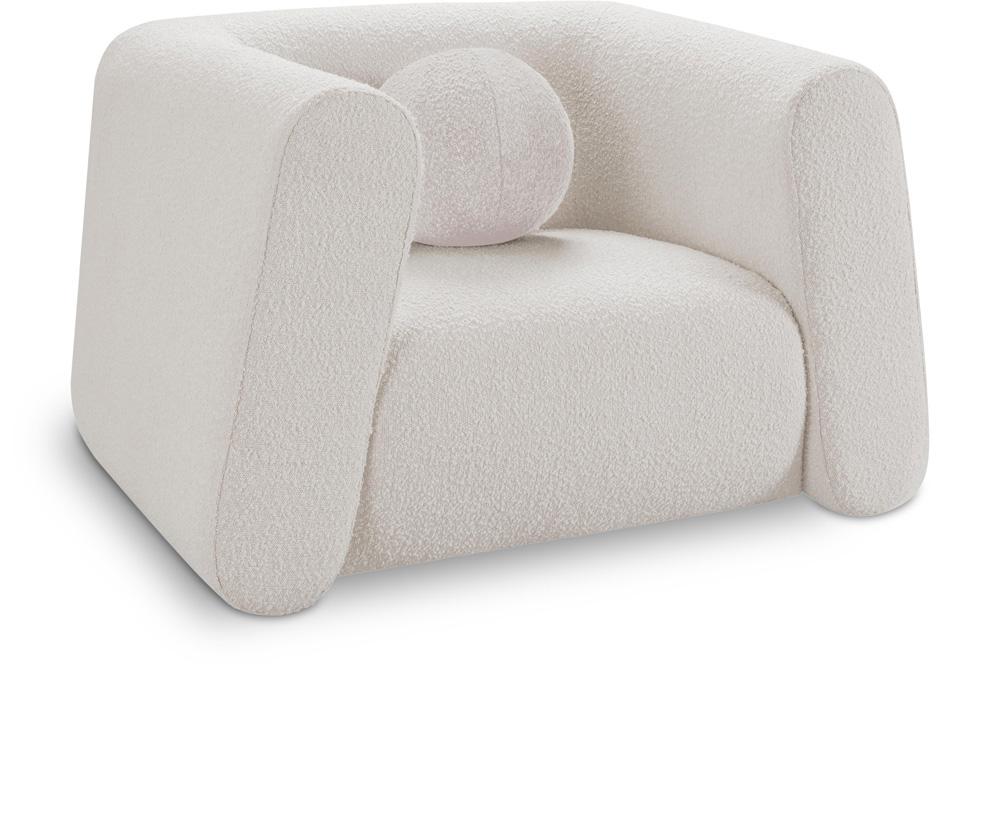 Meridian Furniture - Abbington Cream Boucle Fabric Chair - 113Cream-C veiw 1
