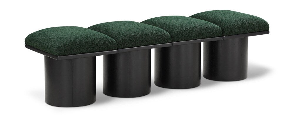 Meridian Furniture - Pavilion Green Boucle Fabric Bench - 4Pc - 466Green-4B veiw 1