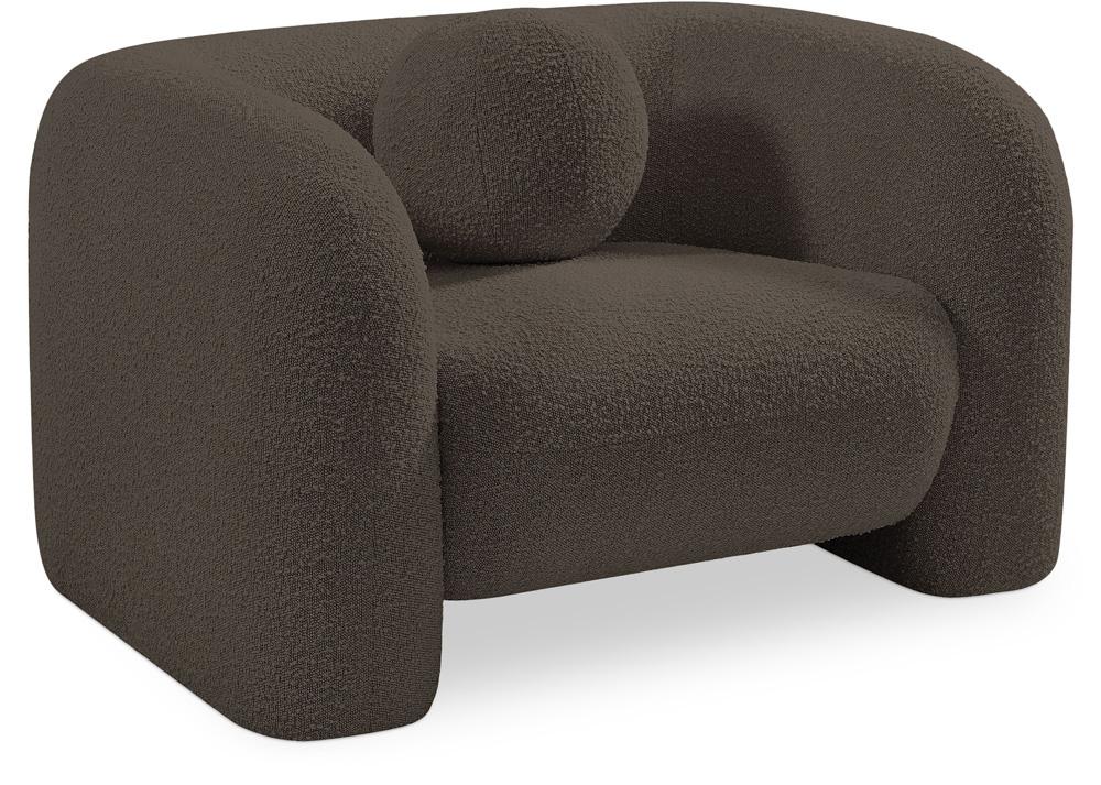 Meridian Furniture - Emory Brown Boucle Fabric Chair - 139Brown-C veiw 1