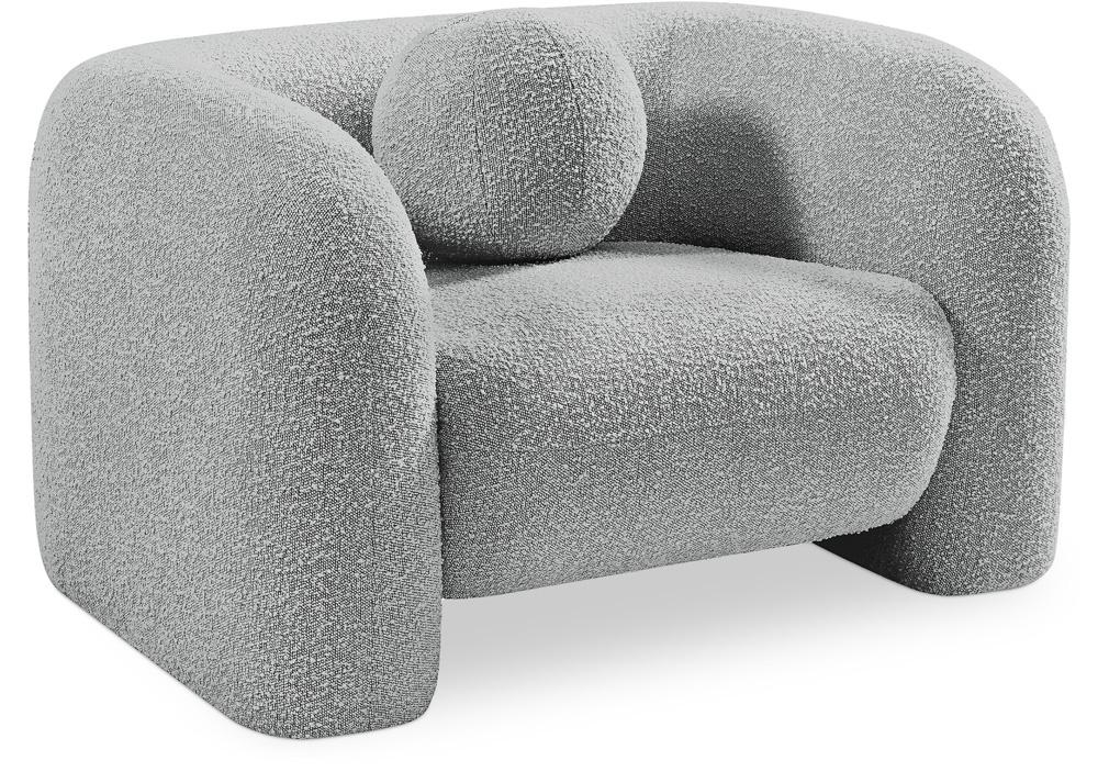 Meridian Furniture - Emory Grey Boucle Fabric Chair - 139Grey-C veiw 1