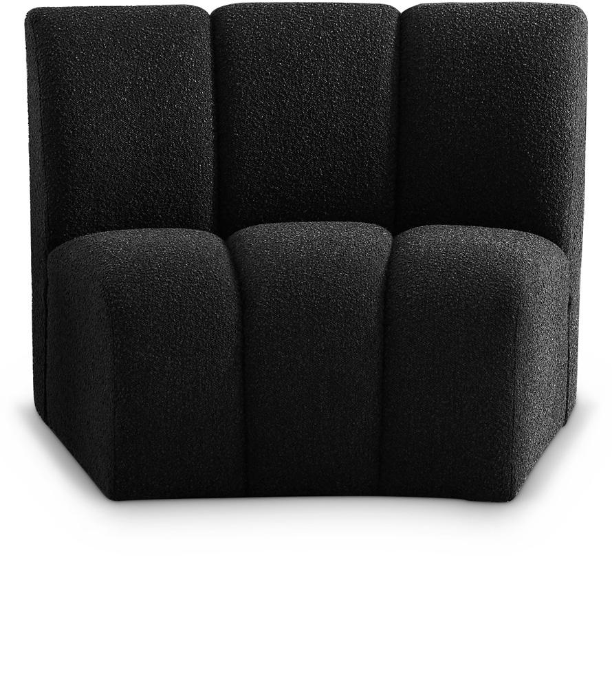 Meridian Furniture - Infinity Black Boucle Fabric Modular Chair - 643Black-C veiw 1
