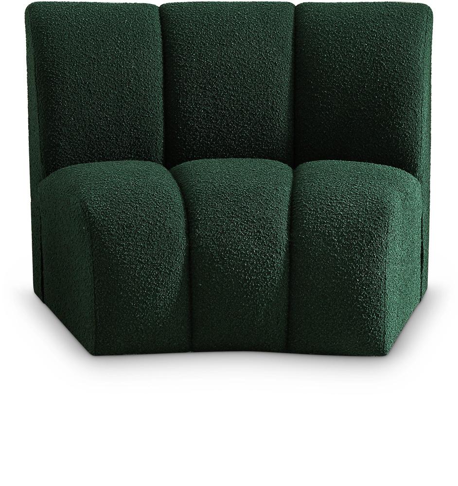 Meridian Furniture - Infinity Green Boucle Fabric Modular Chair - 643Green-C veiw 1
