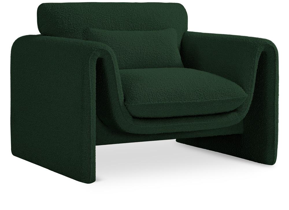 Meridian Furniture - Stylus Green Boucle Fabric Chair - 198Green-C veiw 1
