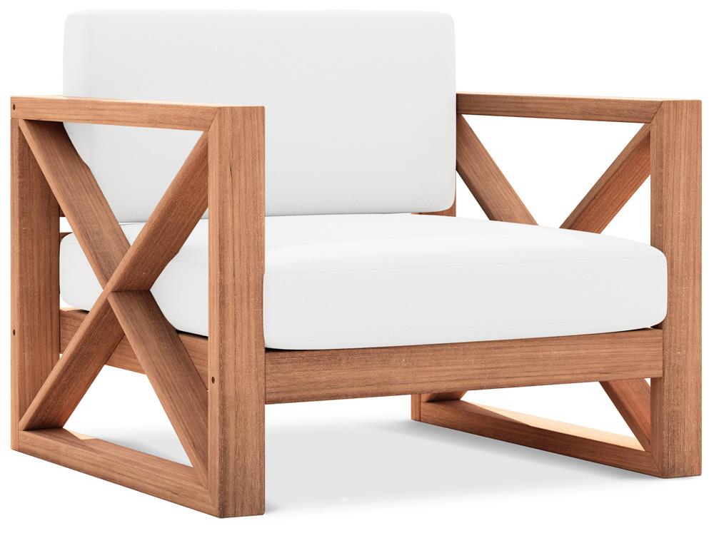 Meridian Furniture - Anguilla Off White Water Resistant Fabric Outdoor Chair - 352White-C veiw 1